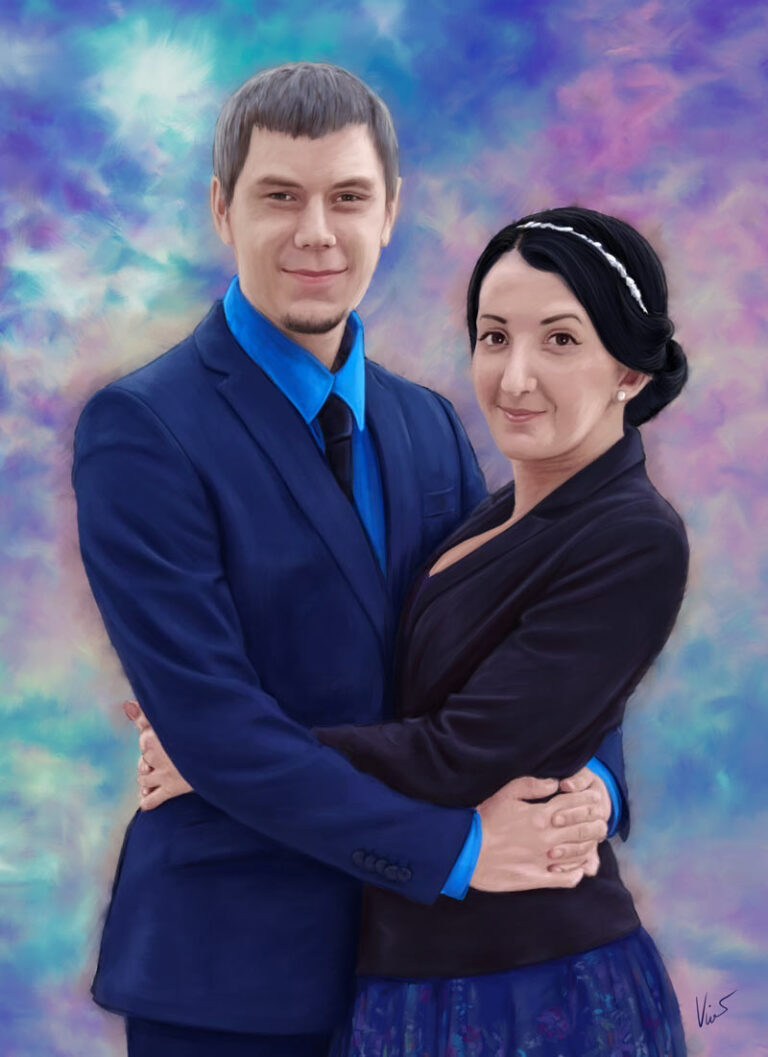 Malovaný obraz páru