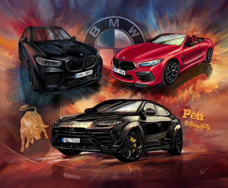 obraz Dvě BMW a Lamborghini