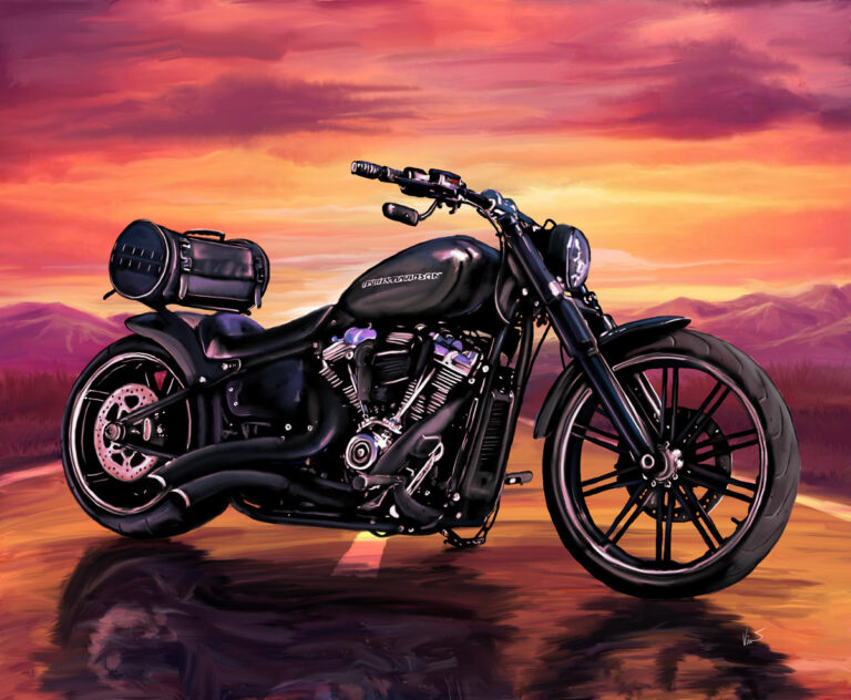 malovaný obraz Harley Davidson
